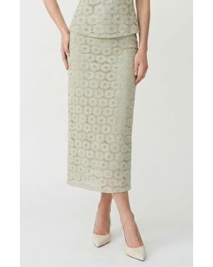 Vero Moda Janelle Floral Lace Skirt - Green