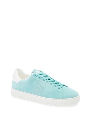 Versace Greca Suede Low Top Sneaker - Blue
