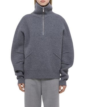 Helmut Lang Apex Quarter Zip Sweater - Gray