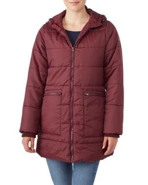 Modern Eternity Maternity Modern Eternity 3-In-1 Hybrid Quilted Waterproof Maternity Puffer Coat - Red