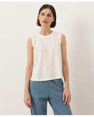 Pact Organic Cotton Vintage Jersey Relaxed Tank - White