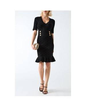 Marciano Yamna Ruffle Hem Sweater Dress - Black