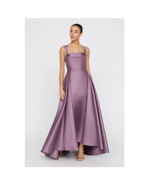 THEIA Zendaya Mikado Square-Neck Gown - Purple