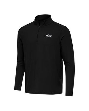 Antigua New York Jets Intent Quarter-Zip Pullover Top - Black