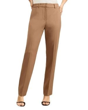 M.M.LaFleur Smith Italian Wool Twill Straight Trouser - Brown