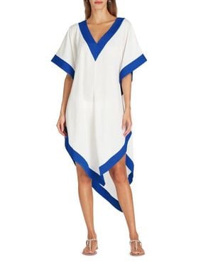 VALIMARE Aria High-Low Crepe De Chine Cover-Up Dress - Blue