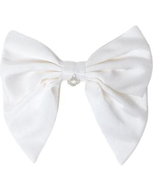 Maje Satin-Effect Bow Barrette - White
