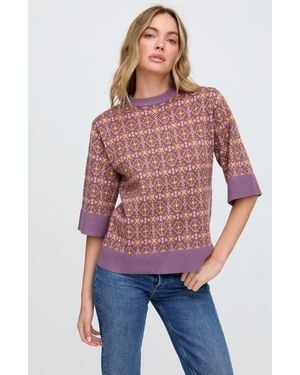 Raffya Daffodil Slouchy Knitted T-Shirt - Red