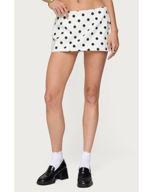 Edikted Noreen Polka Dot Low Rise Miniskort - Black