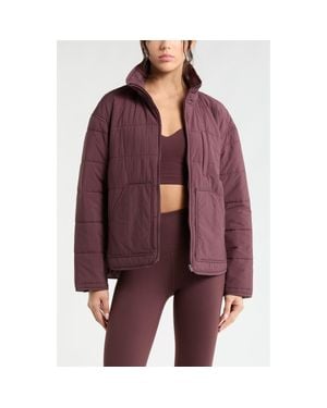 Zella Quilted Packable Jacket - Purple