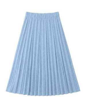 Aspact Crinkle Pleated Elastic Waist Merrow Edge Skirt - Blue