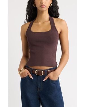 Open Edit Sweater Halter Top - Blue