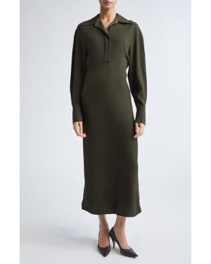 Victoria Beckham Polo Collar Long Sleeve - Green