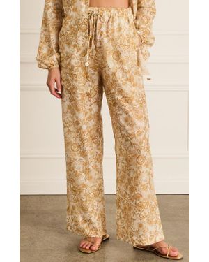 Aqua Blu Australia High Waist Resort Pants - Natural