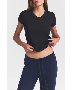 Skims V-Neck Baby Tee - Black