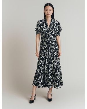 Ghost Capri Crepe Floral Midi Dress - White