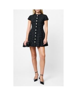French Connection Speckled Tweed Minidress - Black