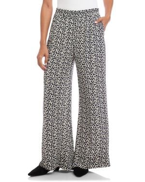 Karen Kane Daisy High Waist Wide Leg Crepe Pull-On Pants - Gray