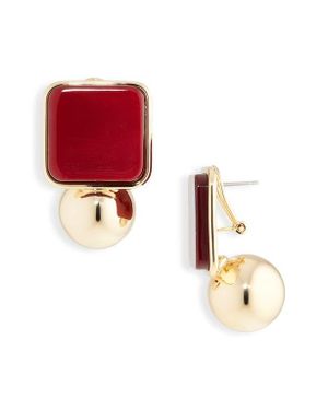Carolina Herrera Geometric Drop Earrings - Red