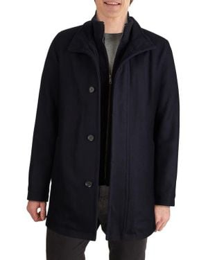 Cole Haan Signature Melton Wool Blend Topcoat - Black