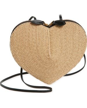 Alaïa Le Coeur Raffia Crossbody Bag - Natural