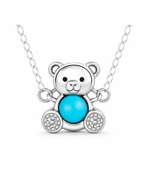 Donatello Gian Bear Pendant Necklace - Blue