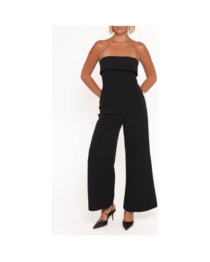 Petal & Pup Danni Strapless Wide Leg Jumpsuit - Black