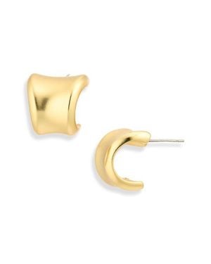 Karine Sultan Double Edge Hoop Earrings - Metallic