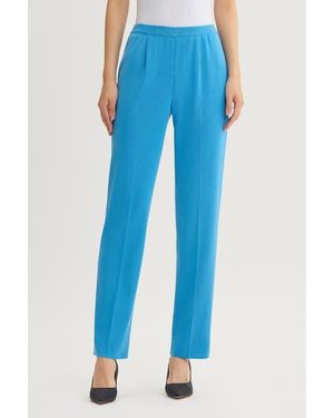 Ming Wang Straight Leg Knit Pants - Blue
