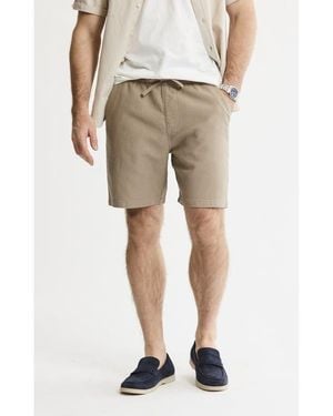 Jachs New York Cotton Twill Drawstring Shorts - Natural