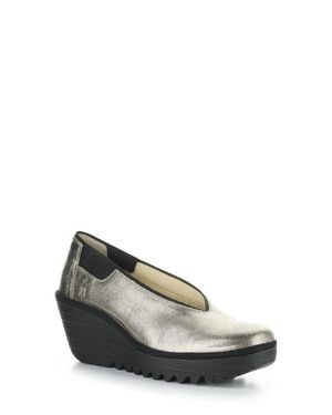 Fly London Yoza Wedge Ballet Shoe - White