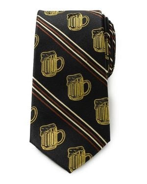 Cufflinks Inc. Beeraficionado Stripe Silk Blend Tie - Black