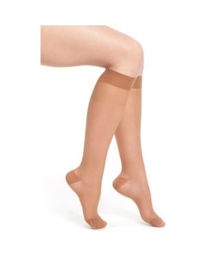 Item M6 Sheer Compression Knee High Socks - Multicolor