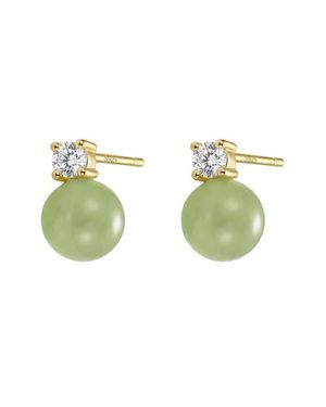seree Esther Jade Stud Earrings - Green