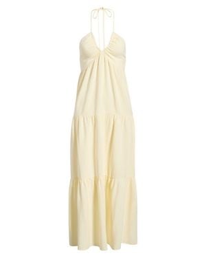 PacSun Kenna Tiered Halter Midi Dress - Natural