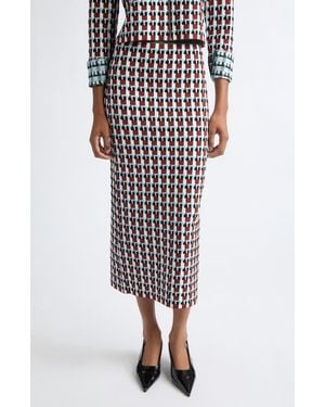 Zankov Raven Wool Jacquard Midi Skirt - White
