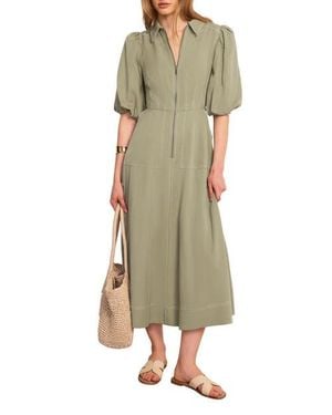 Mint Velvet Utility Zip Midi Shirt Dress - Green