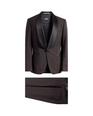 BOSS Huge Shawl Collar Wool & Mohair Tuxedo - Black