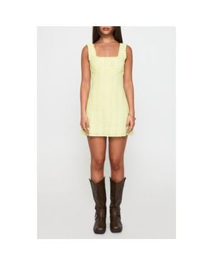 Princess Polly Dasha Cotton Fit & Flare Minidress - Yellow