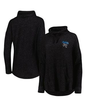 Boxercraft Heathered Black Charlotte Fc Cuddle Tri-blend Pullover Sweatshirt