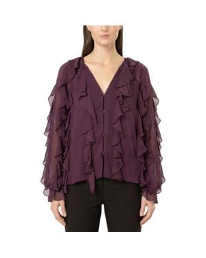 AREA STARS Flyn Ruffle Blouse - Purple