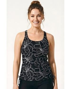Calypsa Maya Tankini Swim Top With Removable Cups - Black