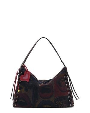 Desigual Lip Print Lace-Up Shoulder Bag - Multicolor