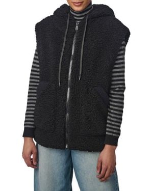 Bernardo Faux Shearling Hooded Vest - Black
