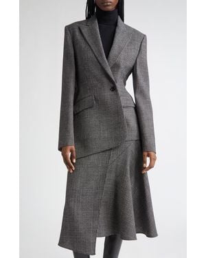Michael Kors Asymmetric Virgin Wool Blazer - Gray