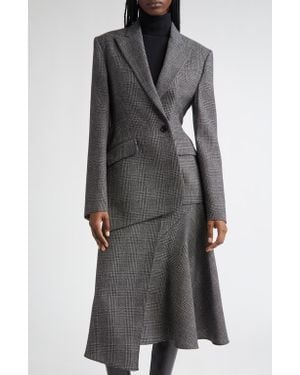 Michael Kors Asymmetric Virgin Wool Blazer - Gray