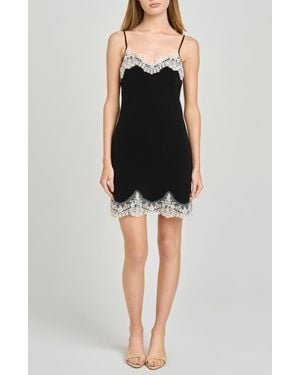 Wayf Isabelle Lace Trim Slip Dress - Black