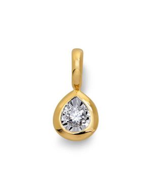 Monica Vinader Solitaire Pear Cut Lab Grown Diamond Pendant Charm - Metallic