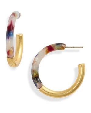 Madewell Small Half Acetate Hoop Earrings - Metallic