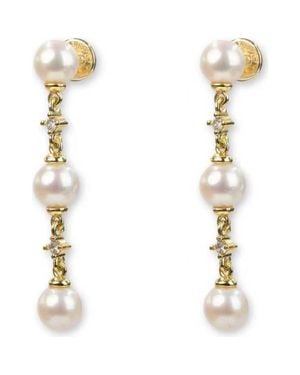 Classicharms Juliette Pearl Drop Earrings - Metallic